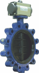 Pneumatic Actuator Operated CI & CS Body EPDM Seat Lug Type Butterfly Valve Pn10